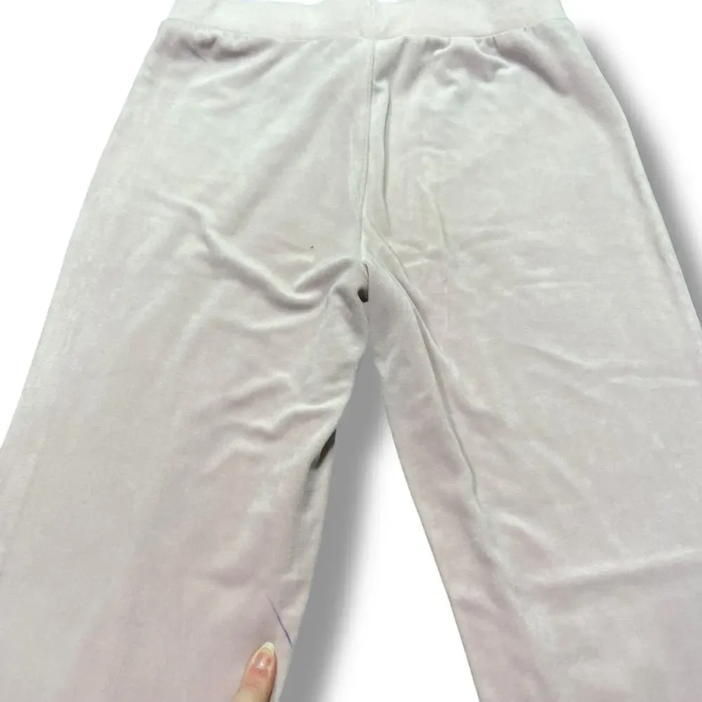 Faded Glory Girls Velvet Velour Pants Casual Blush Pink Rhinestone Butterfly Lrg